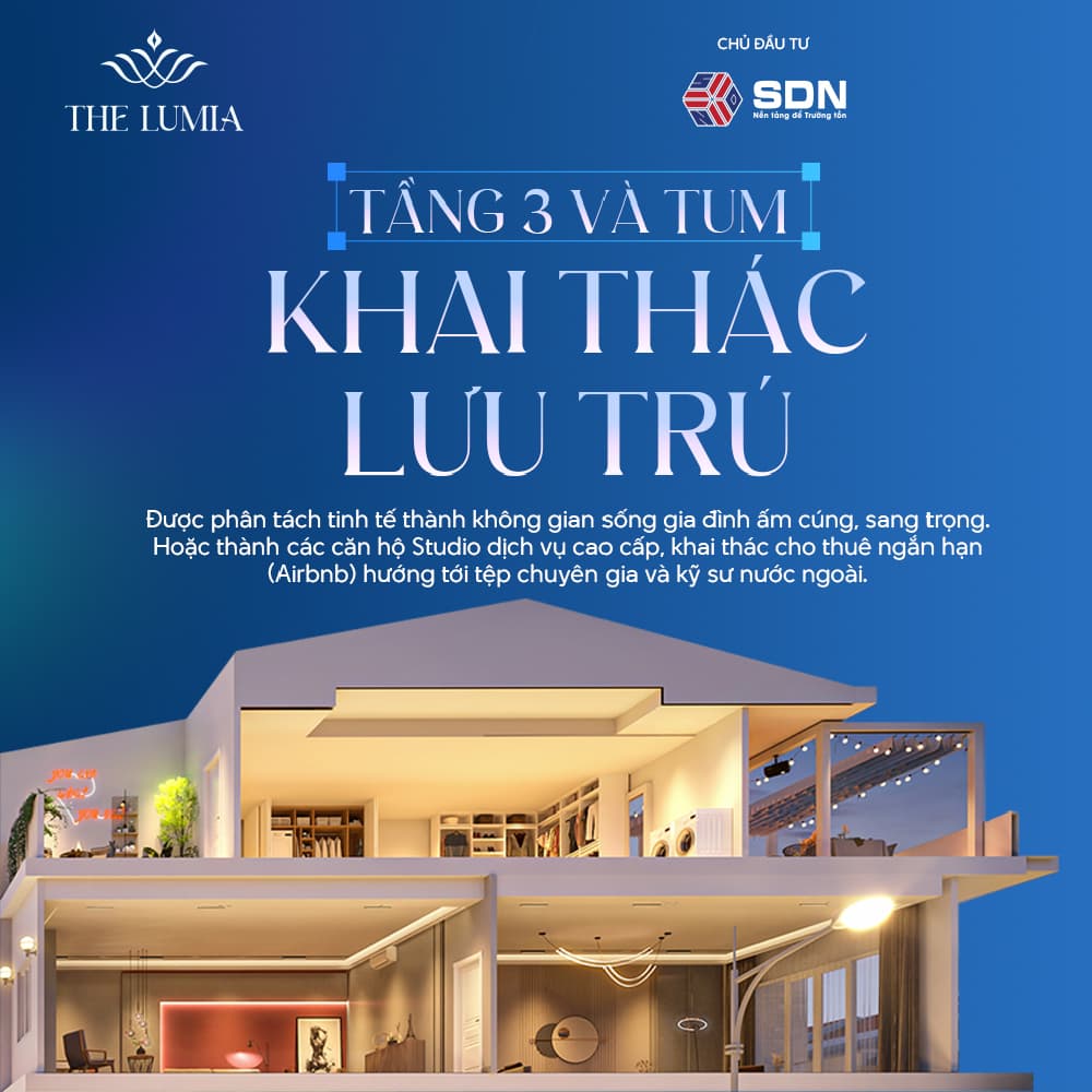 Shophouse 4 tầng tại The Lumia phù hợp mô hình vừa ở vừa kinh doanh - Dòng tiền đến từ cư dân, khách vãng lai và khu vực lân cận